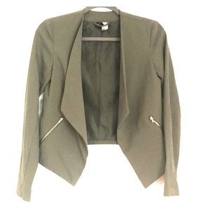 Drape Blazer with Zip Pockets
